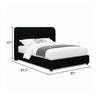 Inya King Size Bed | Shelter Padded Headboard | Black Boucle Upholstery