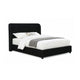 Inya Full Size Bed | Shelter Padded Headboard | Black Boucle Upholstery