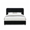 Inya Full Size Bed | Shelter Padded Headboard | Black Boucle Upholstery