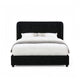 Inya Full Size Bed | Shelter Padded Headboard | Black Boucle Upholstery