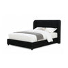 Inya Full Size Bed | Shelter Padded Headboard | Black Boucle Upholstery