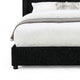 Inya Full Size Bed | Shelter Padded Headboard | Black Boucle Upholstery