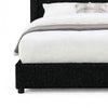 Inya Full Size Bed | Shelter Padded Headboard | Black Boucle Upholstery