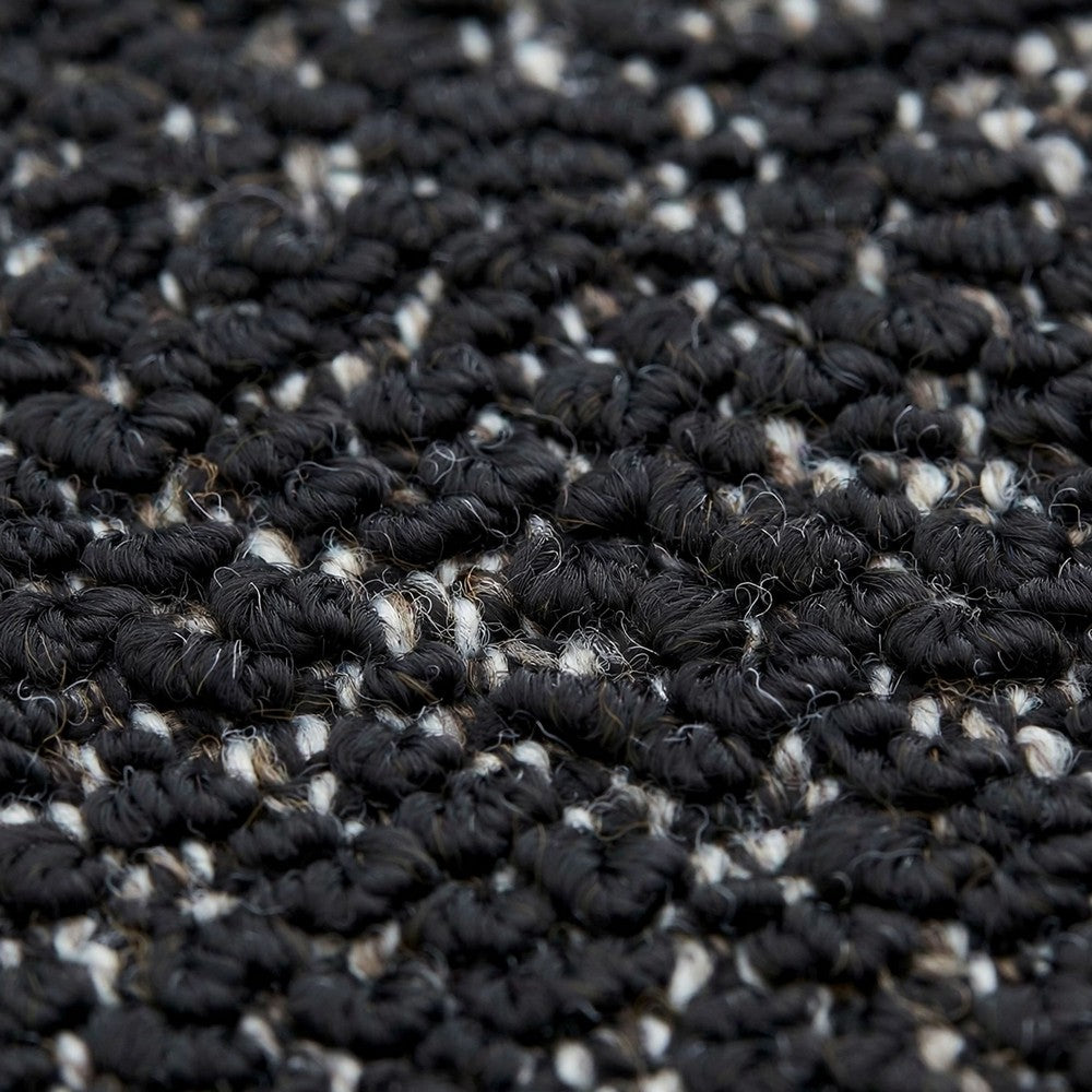 Inya Full Size Bed | Shelter Padded Headboard | Black Boucle Upholstery