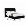 Inya Full Size Bed | Shelter Padded Headboard | Black Boucle Upholstery