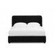 Inya Queen Size Bed | Shelter Padded Headboard | Black Boucle Upholstery