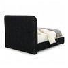 Inya Queen Size Bed | Shelter Padded Headboard | Black Boucle Upholstery