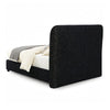 Inya Queen Size Bed | Shelter Padded Headboard | Black Boucle Upholstery
