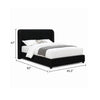 Inya Queen Size Bed | Shelter Padded Headboard | Black Boucle Upholstery