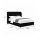 Inya Queen Size Bed | Shelter Padded Headboard | Black Boucle Upholstery