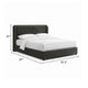 Inya King Size Bed | Shelter Padded Headboard | Gray Boucle Upholstery
