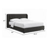 Inya Full Size Bed | Shelter Padded Headboard | Gray Boucle Upholstery