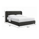 Inya Full Size Bed | Shelter Padded Headboard | Gray Boucle Upholstery