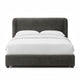 Inya Queen Size Bed | Shelter Padded Headboard | Gray Boucle Upholstery