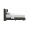 Inya Queen Size Bed | Shelter Padded Headboard | Gray Boucle Upholstery