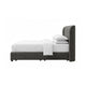 Inya Queen Size Bed | Shelter Padded Headboard | Gray Boucle Upholstery