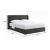Inya Queen Size Bed | Shelter Padded Headboard | Gray Boucle Upholstery