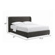 Inya Queen Size Bed | Shelter Padded Headboard | Gray Boucle Upholstery