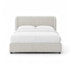 Inya Queen Size Bed | Shelter Padded Headboard | White Boucle Upholstery