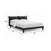 Veru King Size Bed | Dark Gray Chenille Upholstery | Pillow Top Headboard