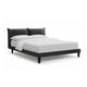 Veru King Size Bed | Dark Gray Chenille Upholstery | Pillow Top Headboard