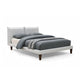 Veru King Size Bed | Light Gray Chenille Upholstery | Pillow Top Headboard