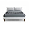 Veru King Size Bed | Light Gray Chenille Upholstery | Pillow Top Headboard