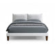 Veru King Size Bed | Light Gray Chenille Upholstery | Pillow Top Headboard