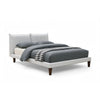 Veru King Size Bed | Light Gray Chenille Upholstery | Pillow Top Headboard