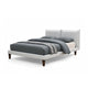 Veru King Size Bed | Light Gray Chenille Upholstery | Pillow Top Headboard