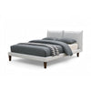 Veru King Size Bed | Light Gray Chenille Upholstery | Pillow Top Headboard