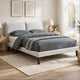 Veru King Size Bed | Light Gray Chenille Upholstery | Pillow Top Headboard