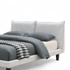 Veru Full Size Bed | Light Gray Chenille Upholstery | Pillow Top Headboard