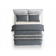 Veru Queen Size Bed | Light Gray Chenille Upholstery | Pillow Top Headboard