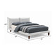 Veru Queen Size Bed | Light Gray Chenille Upholstery | Pillow Top Headboard