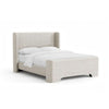 Verna Queen Size Bed | Shelter Headboard | Taupe Chenille Upholstery