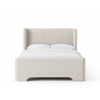 Verna Queen Size Bed | Shelter Headboard | Taupe Chenille Upholstery