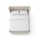 Verna Queen Size Bed | Shelter Headboard | Taupe Chenille Upholstery