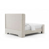 Verna Queen Size Bed | Shelter Headboard | Taupe Chenille Upholstery