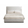 Ena King Size Bed | Oak Upholstery with Brown Contrast Welt | Low Profile