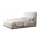 Ena King Size Bed | Oak Upholstery with Brown Contrast Welt | Low Profile