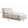 Ena King Size Bed | Oak Upholstery with Brown Contrast Welt | Low Profile