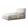 Ena Full Size Bed | Oak Upholstery with Brown Contrast Welt | Low Profile