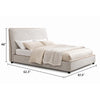 Ena Full Size Bed | Oak Upholstery with Brown Contrast Welt | Low Profile