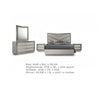 Vino 5pc Queen Bedroom Set w 2 Nighstands | LED Headboard and Mirror | Gray