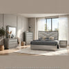 Vino 5pc Queen Bedroom Set | LED Headboard and Mirror | Metallic Gray