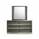 Levi 4pc Queen Bedroom Set | LED Headboard and Mirror | Leaf Molding | Gray