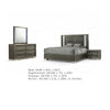 Levi 4pc Queen Bedroom Set | LED Headboard and Mirror | Leaf Molding | Gray