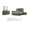 Levi 5pc Queen Bedroom Set w 2 Nighstands | LED Mirror | Leaf Molding | Gray
