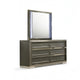 Levi 5pc Queen Bedroom Set | LED Headboard and Mirror | Leaf Molding | Gray